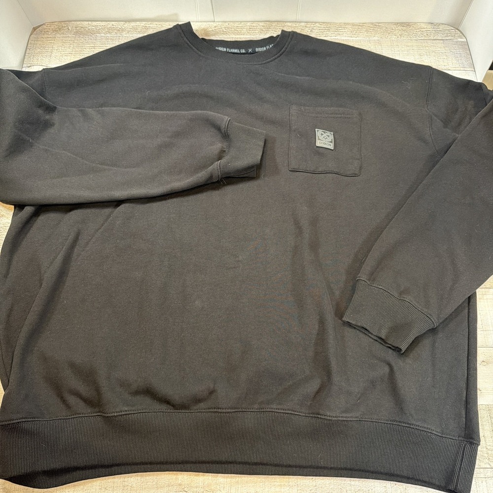 Dixxon Men's 4XL Black Pocket Crewneck Pullover Sweatshirt‎ Heavyweight Solid